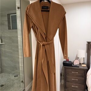 Tahari Camel Belted Overcoat